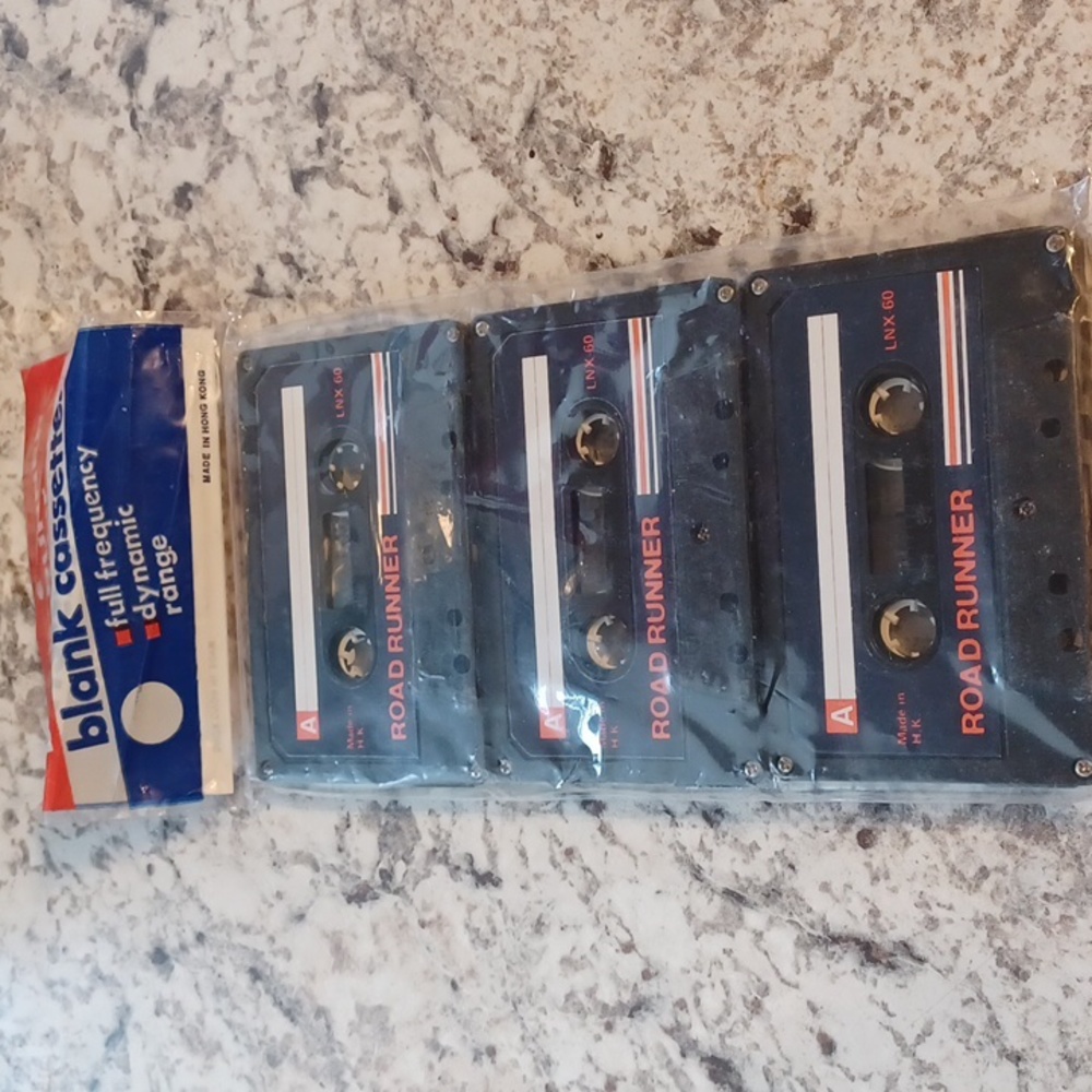 Blank cassettes tapes,  vintage audio tapes set of 3